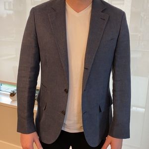 Brunello Cucinelli navy silk blend sports jacket